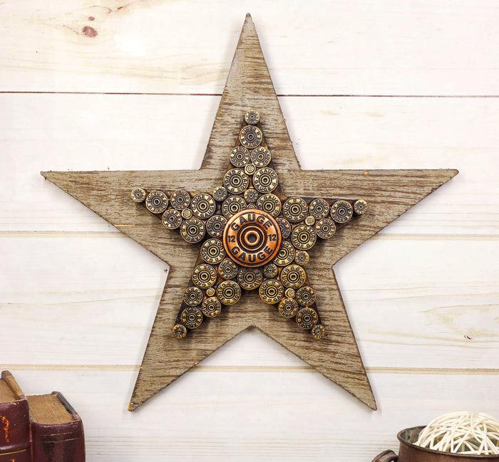 ebros gift Rustic Western Patriotic Lone Star 12 Gauge Shotgun Shells Casings Wall Decor
