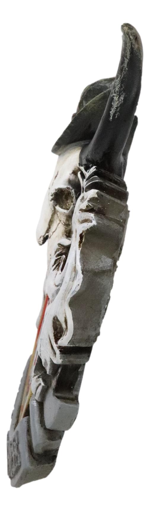 Ebros Gift Rustic Western Patriotic Longhorn Cow Skull Cowboy Hat Welcome Wall Decor Plaque