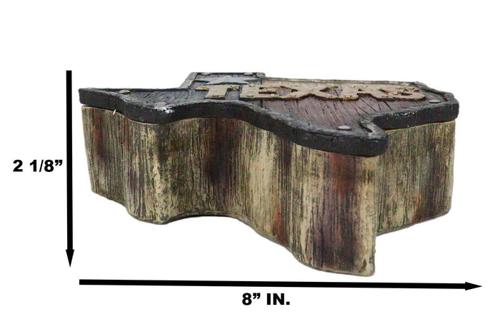 Ebros Gift Rustic Western Patriotic Map Of Texas Lone Star State Jewelry Trinket Box Decor