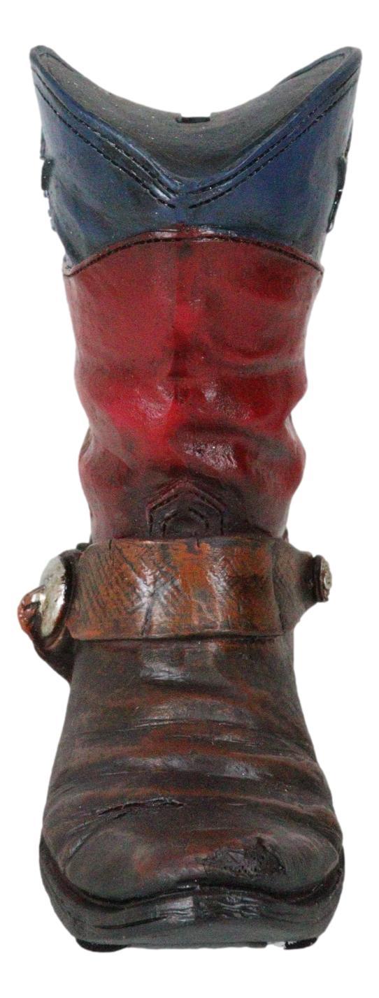 Ebros Gift Rustic Western Patriotic Texas State Flag Cowboy Boot Money Coin Piggy Bank