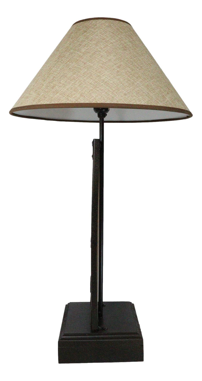 Ebros Gift Rustic Western Pinecones On Branch Forest Wood Metal Bedside Desktop Table Lamp