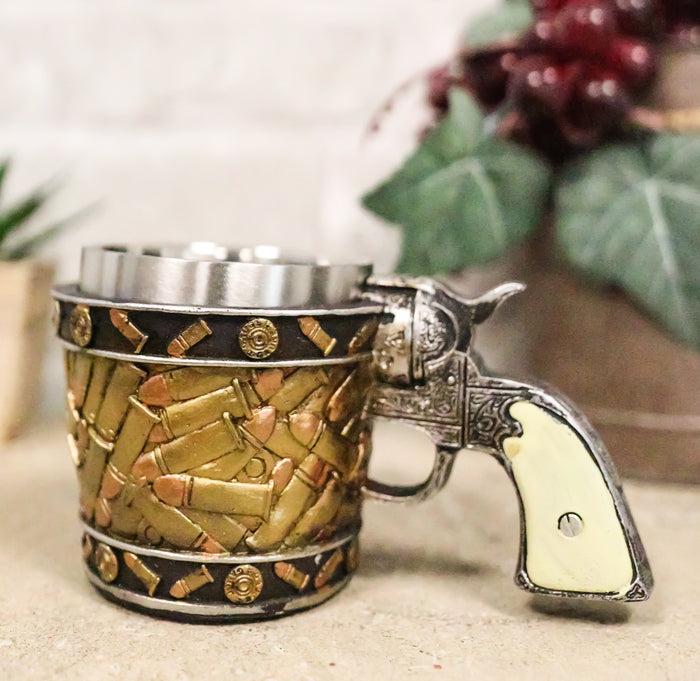ebros gift Rustic Western Sheriff Cowboy Revolver Gun Pistol Bullet Shells Coffee Mug 8oz