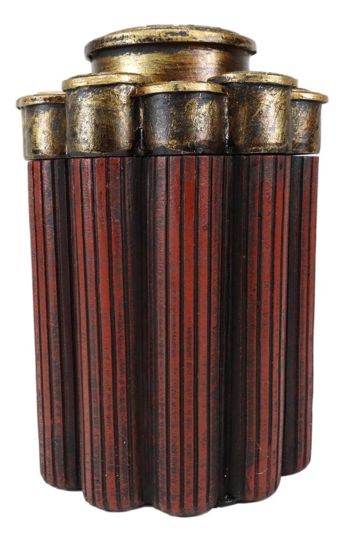 Ebros Gift Rustic Western Shotgun 12 Gauge Bullet Shells Decorative Container Box With Lid