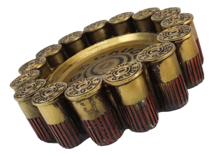 Ebros Gift Rustic Western Shotgun 12 Gauge Bullet Shells Round Cigarette Ashtray Figurine