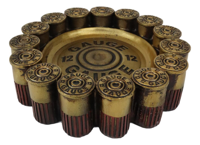 Ebros Gift Rustic Western Shotgun 12 Gauge Bullet Shells Round Cigarette Ashtray Figurine