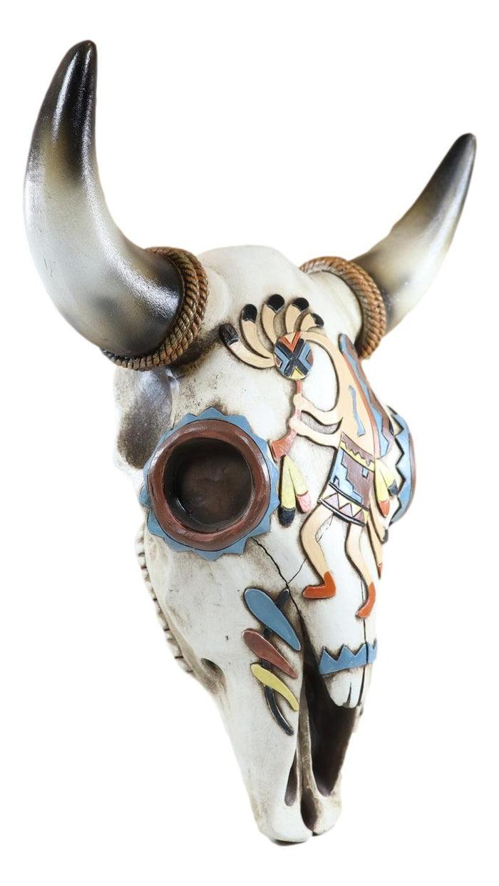 Ebros Gift Rustic Western Southwest Tiki Kokopelli Tribal Bison Bull Cow Skull Wall Decor