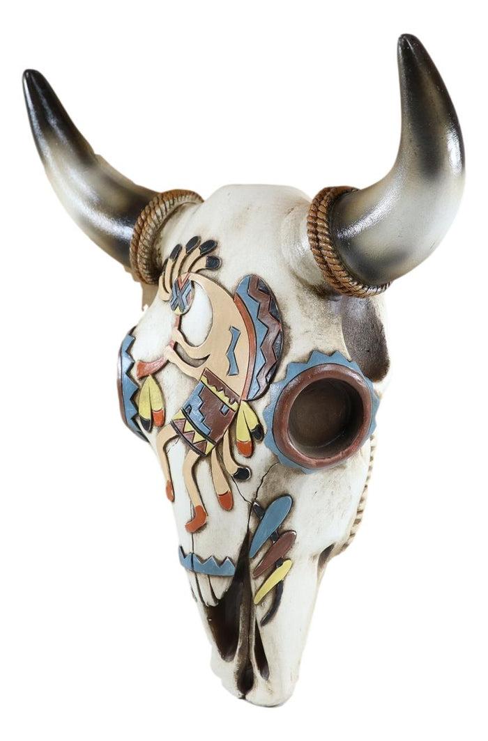 Ebros Gift Rustic Western Southwest Tiki Kokopelli Tribal Bison Bull Cow Skull Wall Decor