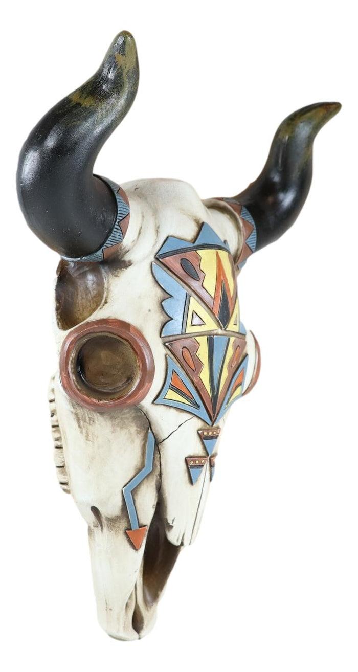 Ebros Gift Rustic Western Southwest Vector Arrows Tiki Art Bison Bull Cow Skull Wall Decor