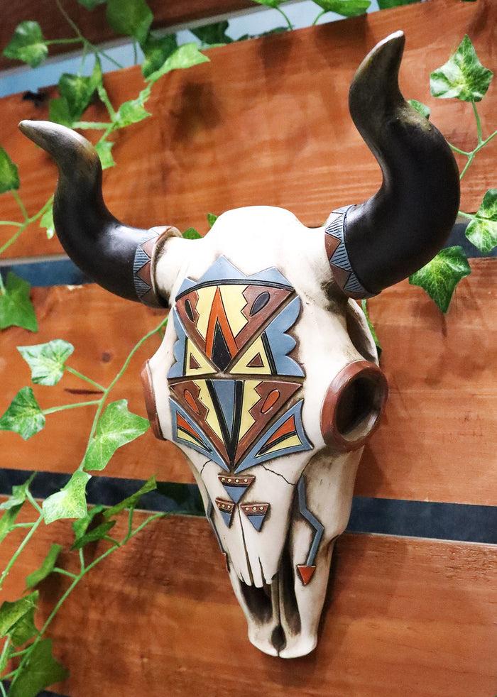 ebros gift Rustic Western Southwest Vector Arrows Tiki Art Bison Bull Cow Skull Wall Decor