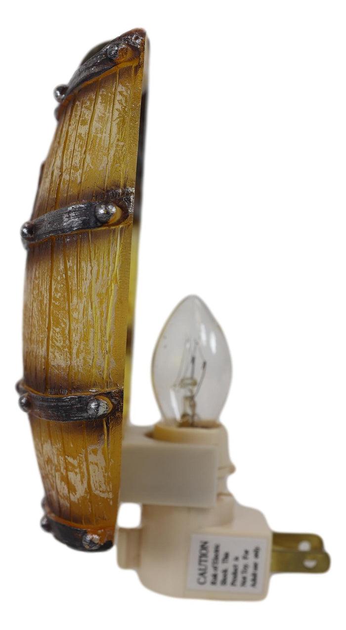 Ebros Gift Rustic Western Star Cowboy Hat Vintage Beer Barrel Wall Plug In LED Night Light