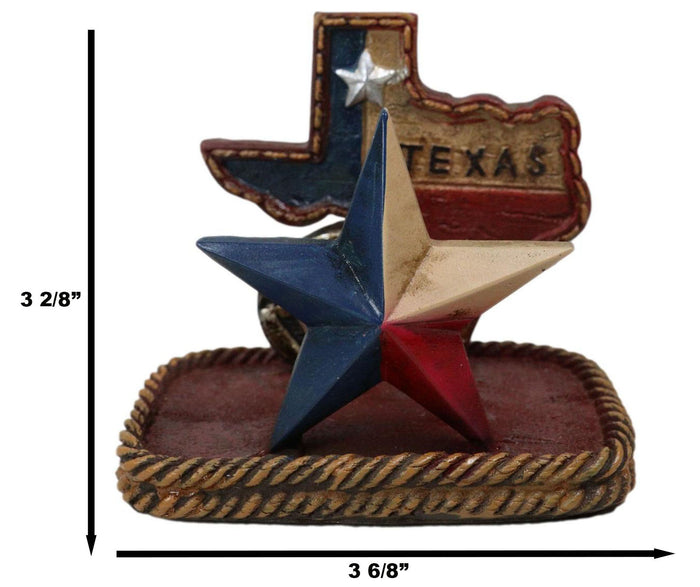 Ebros Gift Rustic Western Star State Of Texas Map Horseshoe Ropes Napkin Or Card Holder