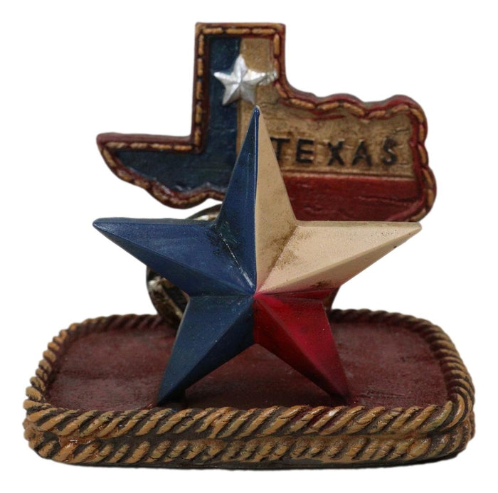 Ebros Gift Rustic Western Star State Of Texas Map Horseshoe Ropes Napkin Or Card Holder