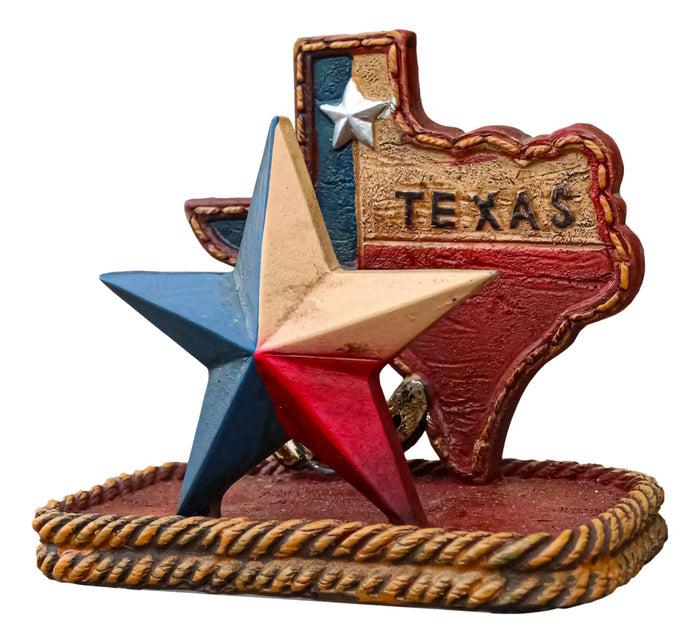ebros gift Rustic Western Star State Of Texas Map Horseshoe Ropes Napkin Or Card Holder