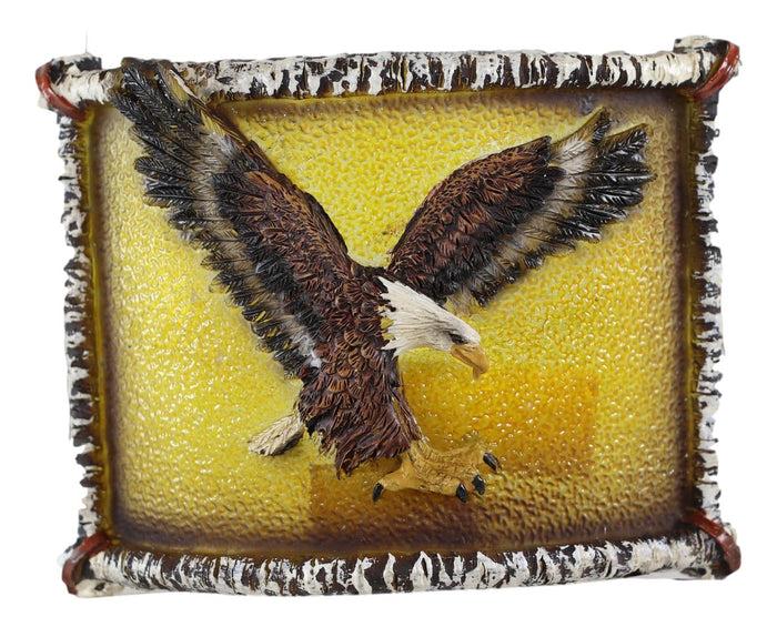 Ebros Gift Rustic Western Swooping Bald Eagle Bird Faux Birchwood Wall Plug In Night Lights