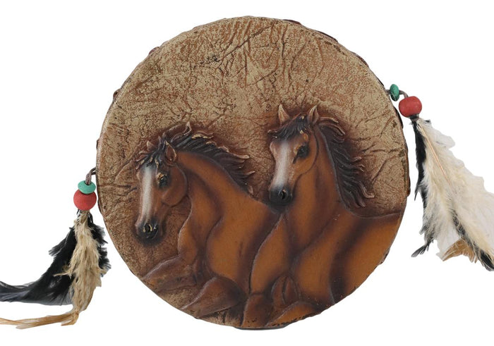 Ebros Gift Rustic Western Tribal Indian 2 Running Horses Dreamcatcher Plug In Night Light