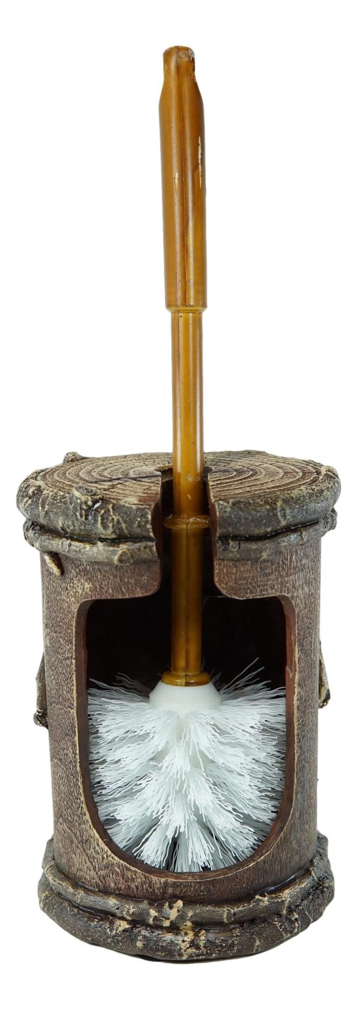 Ebros Gift Rustic Western Turquoise Bullseye Faux Branch Wood Toilet Brush And Holder Set