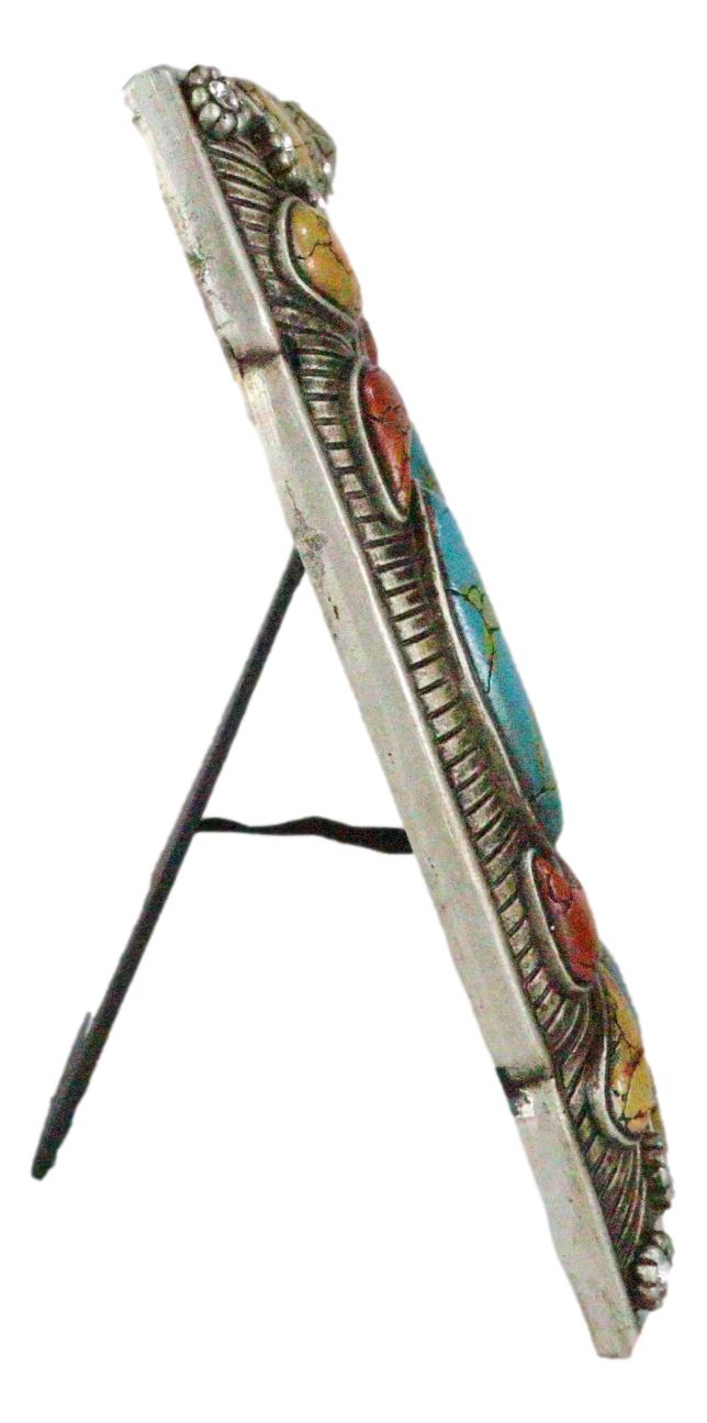 Ebros Gift Rustic Western Turquoise Red And Gold Teardrop Gems 6X4 Picture Photo Frame
