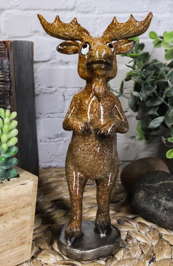 ebros gift Rustic Western Whimsical Innocent Bull Moose Elk Deer Standing Figurine Decor