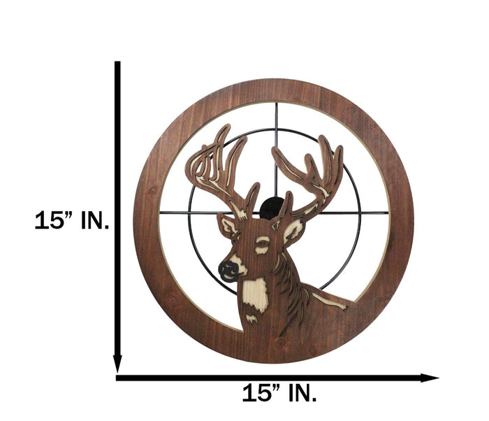 Ebros Gift Rustic Western White Tail Stag Deer In Scope Crosshairs MDF Wood Wall Decor
