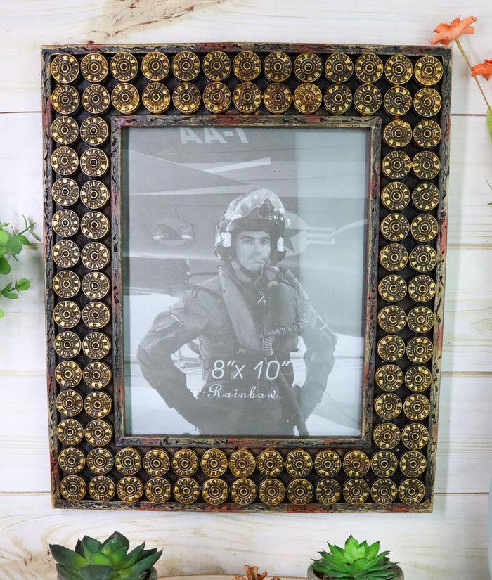 ebros gift Rustic Western Wild West 12 Gauge Shotgun Bullet Casings 8"X10" Picture Frame