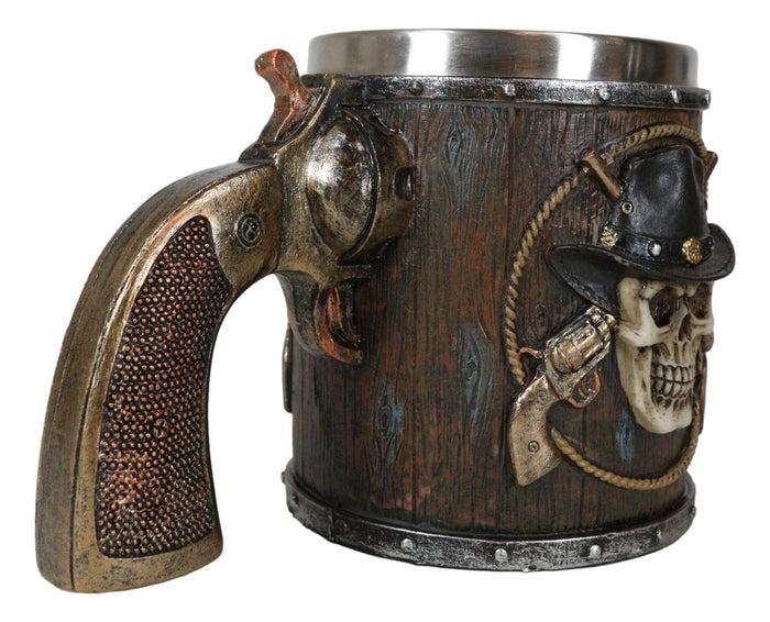 Ebros Gift Rustic Western Wild West Captain Sheriff Cowboy With Cow Skull Coffee Mug Cup