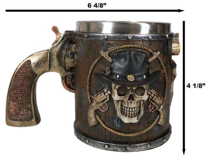 Ebros Gift Rustic Western Wild West Captain Sheriff Cowboy With Cow Skull Coffee Mug Cup