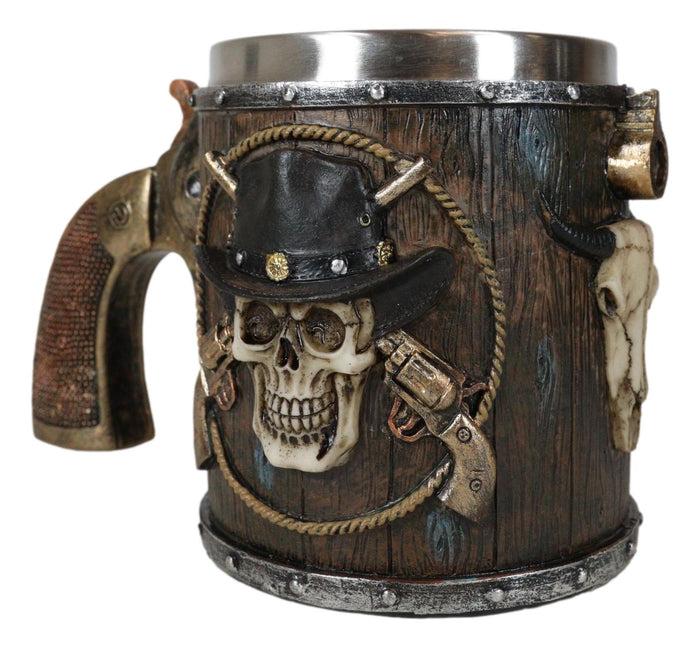 Ebros Gift Rustic Western Wild West Captain Sheriff Cowboy With Cow Skull Coffee Mug Cup