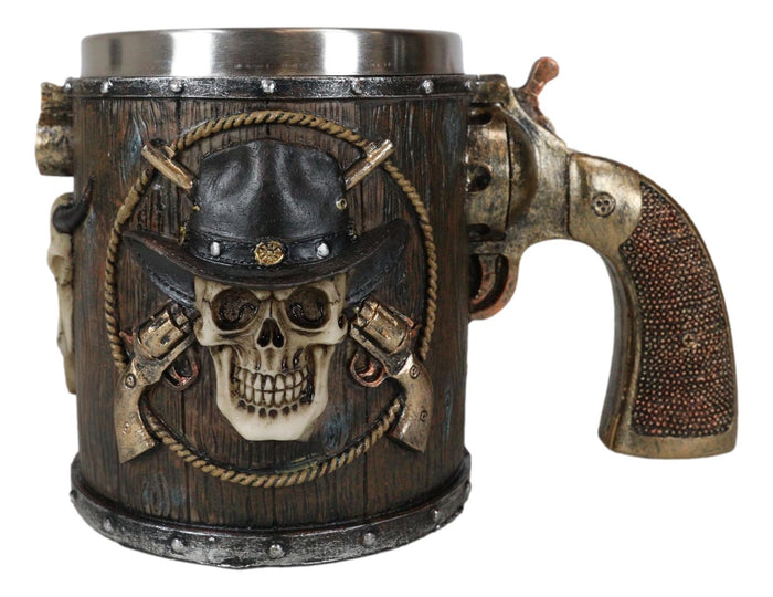 ebros gift Rustic Western Wild West Captain Sheriff Cowboy With Cow Skull Coffee Mug Cup