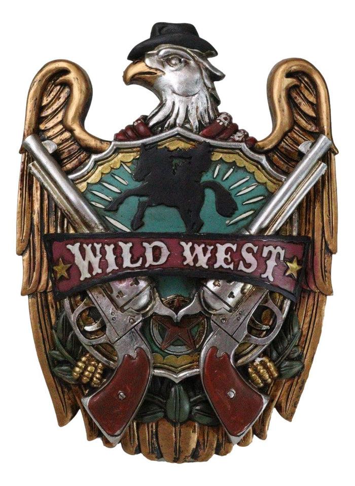 ebros gift Rustic Western Wild West Eagle Cowboy with Dual Revolver Pistols Wall Decor