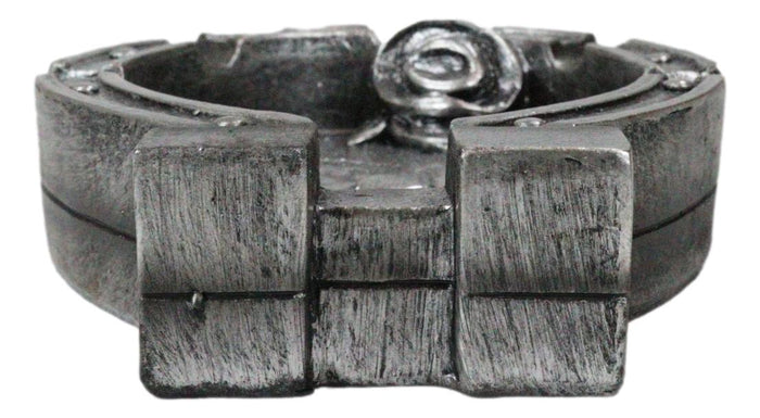 Ebros Gift Rustic Western Wild West Smoke Lucky Horseshoe Horse Cowboy Hat Ashtray Figurine