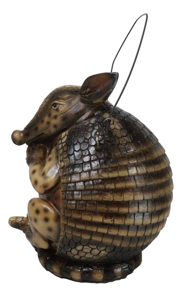 Ebros Gift Rustic Western Wildlife Armored Armadillo Wire Hanging Birdhouse Bird Feeder