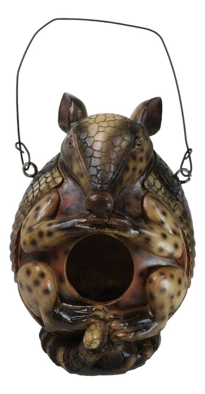 Ebros Gift Rustic Western Wildlife Armored Armadillo Wire Hanging Birdhouse Bird Feeder