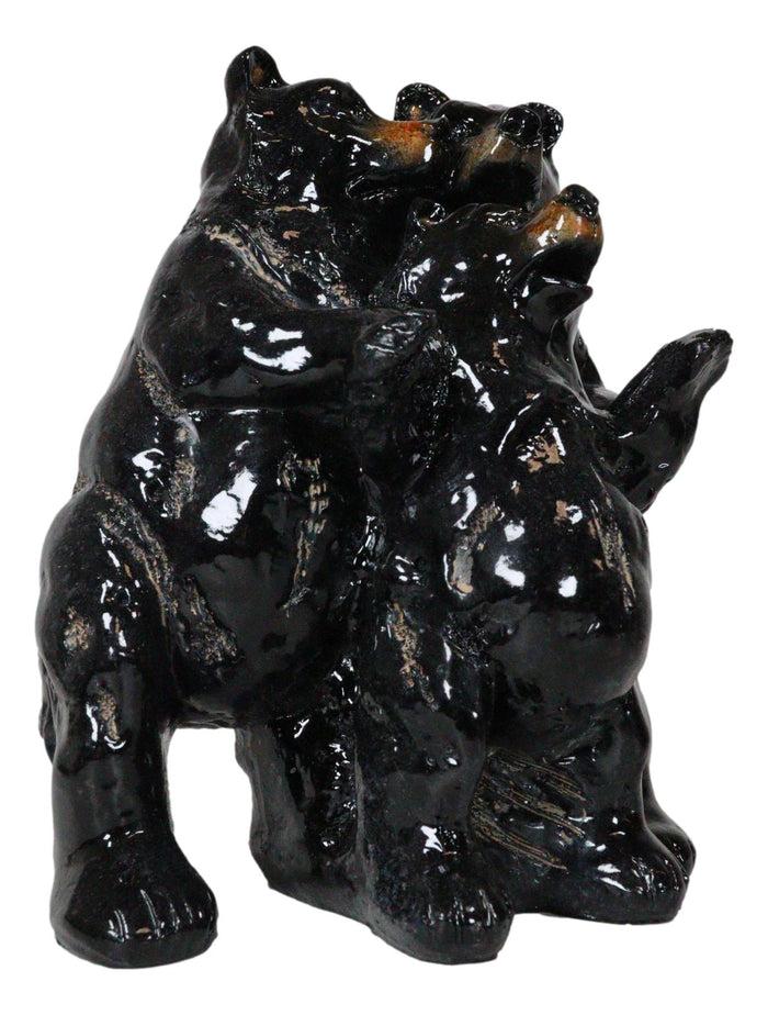 Ebros Gift Rustic Western Woodlands Forest Black Bear Mother Father And Cub Family Figurine