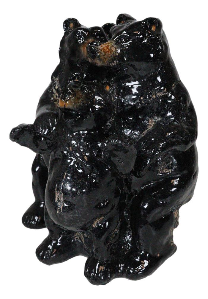 Ebros Gift Rustic Western Woodlands Forest Black Bear Mother Father And Cub Family Figurine