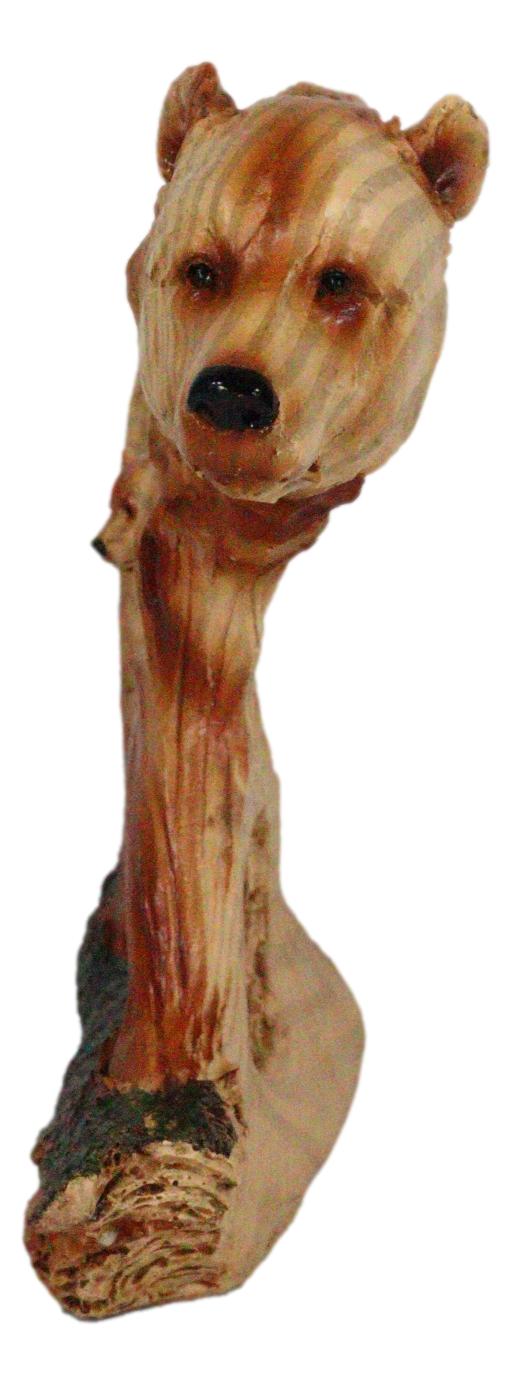 Ebros Gift Rustic Wildlife Black Bear With Cub Scene Faux Wood Carving Cutout Figurine
