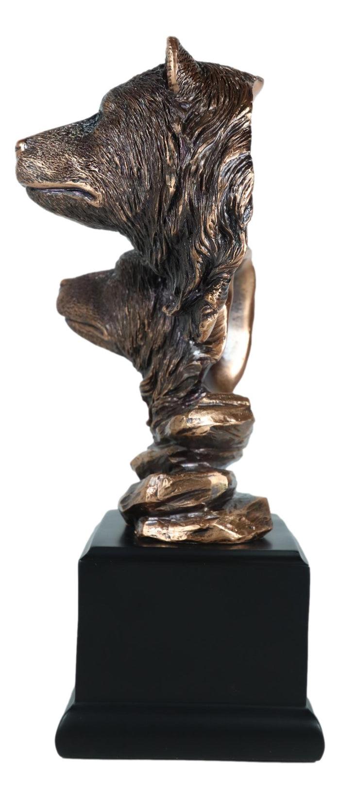 Ebros Gift Rustic Wildlife Black Bears Couple Family Electroplated Figurine With Base Stand