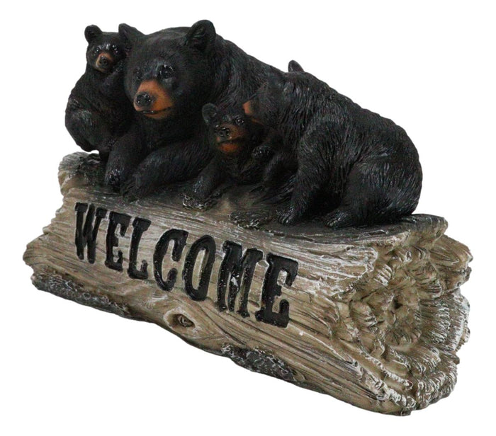 Ebros Gift Rustic Wildlife Forest Black Bear Fishing By Rocky River Bank Figurine
