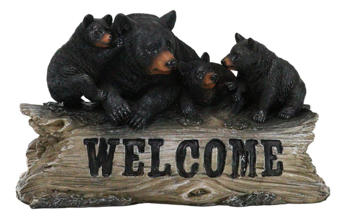 ebros gift Rustic Wildlife Forest Black Bear Fishing By Rocky River Bank Figurine