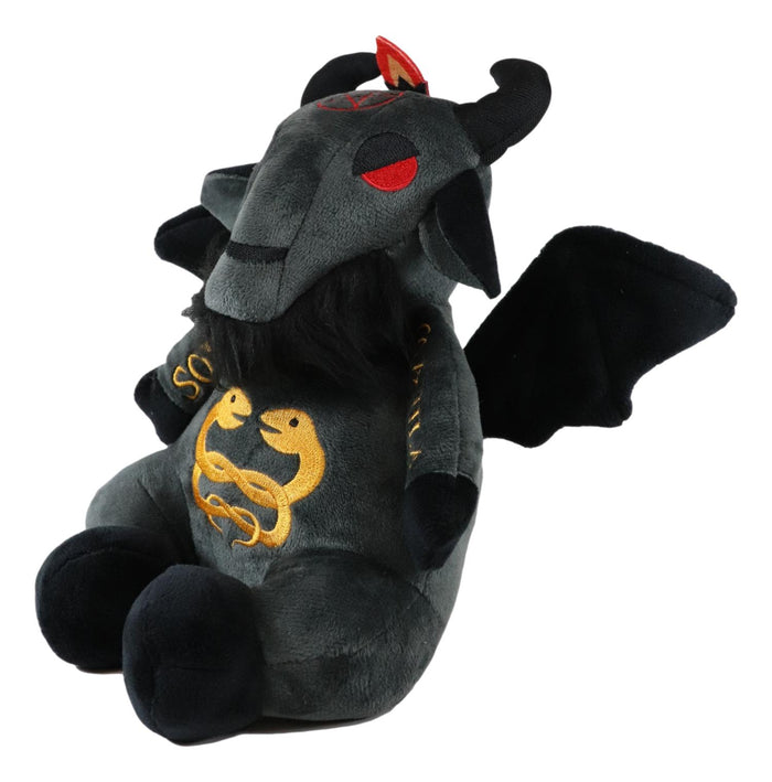 Ebros Gift Sabbatic Goat Baphomet With Caduceus Serpents Luxe Soft Plush Toy Doll 9"H