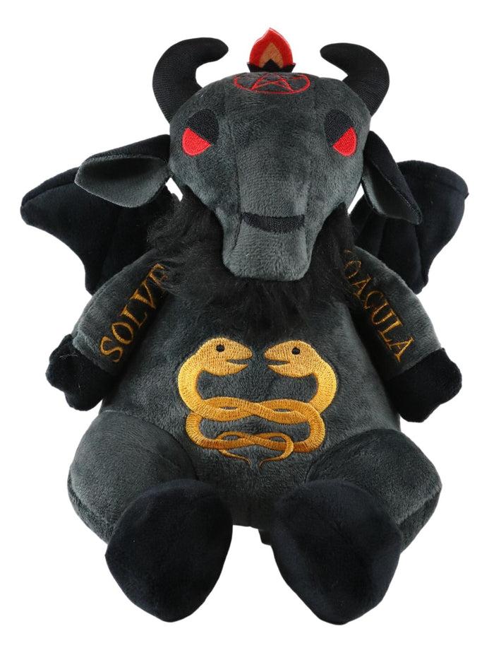 Ebros Gift Sabbatic Goat Baphomet With Caduceus Serpents Luxe Soft Plush Toy Doll 9"H