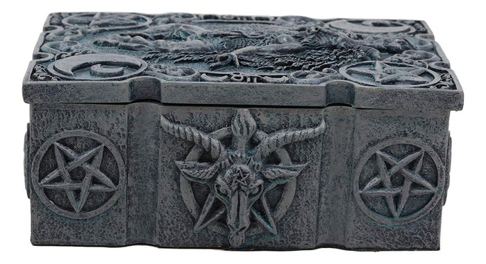 Ebros Gift Sabbatic Goat Baphomet With Crescent Moons And Pentagram Decorative Box