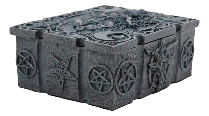Ebros Gift Sabbatic Goat Baphomet With Crescent Moons And Pentagram Decorative Box