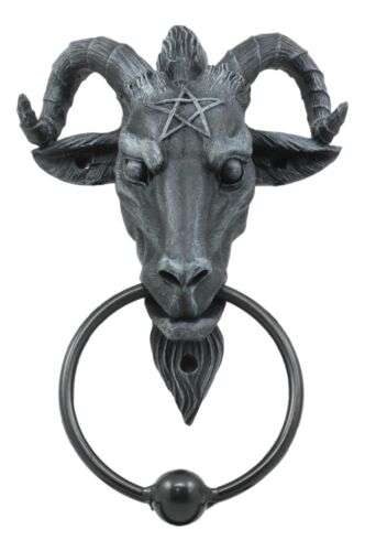 Ebros Gift Sabbatic Goat Baphomet With Pentagram Head Door Knocker 9.5"Tall