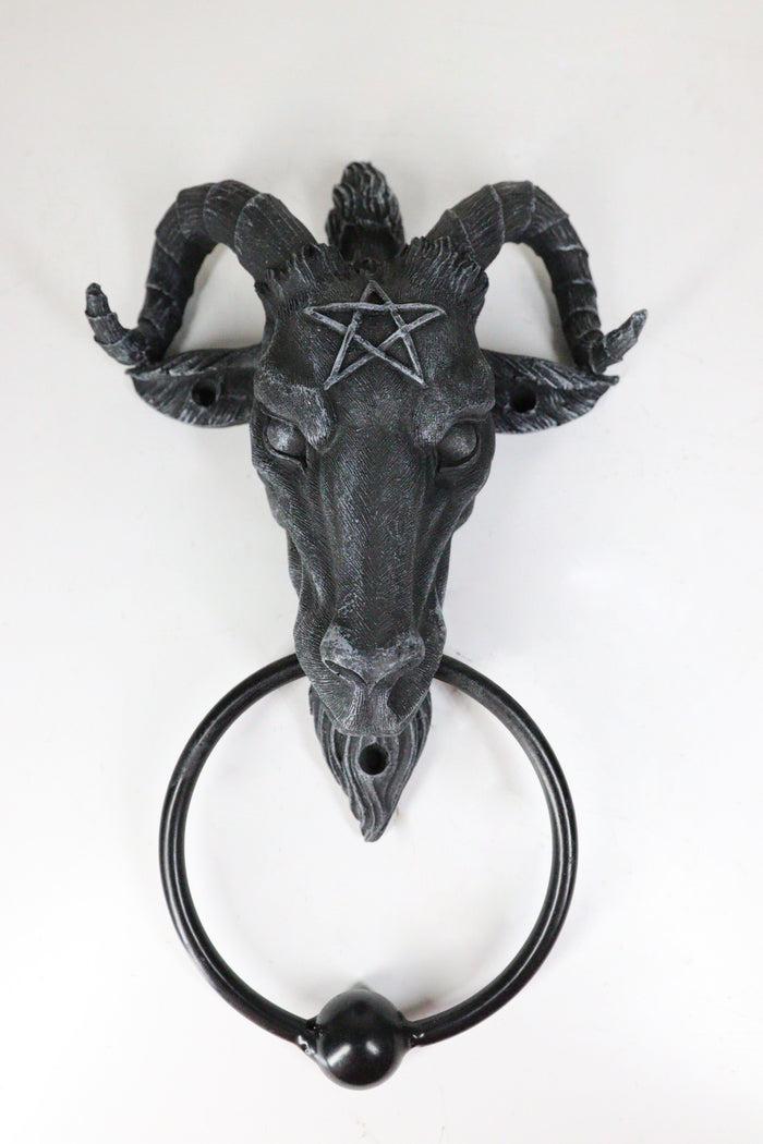 Ebros Gift Sabbatic Goat Baphomet With Pentagram Head Door Knocker 9.5"Tall