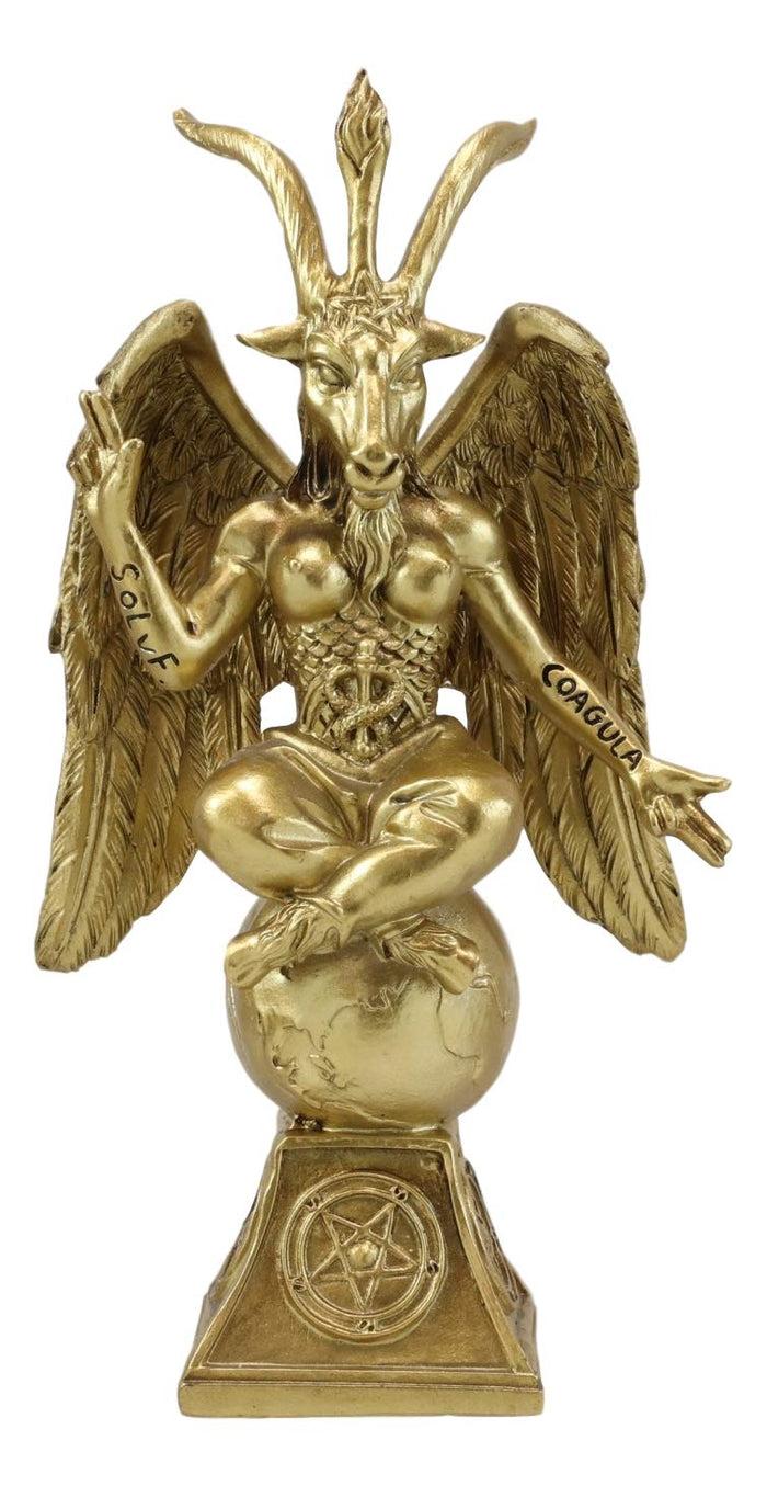 Ebros Gift Sabbatic Goat Idol Baphomet Resin Statue The Horned God Goat Of Mendes 6.5"H
