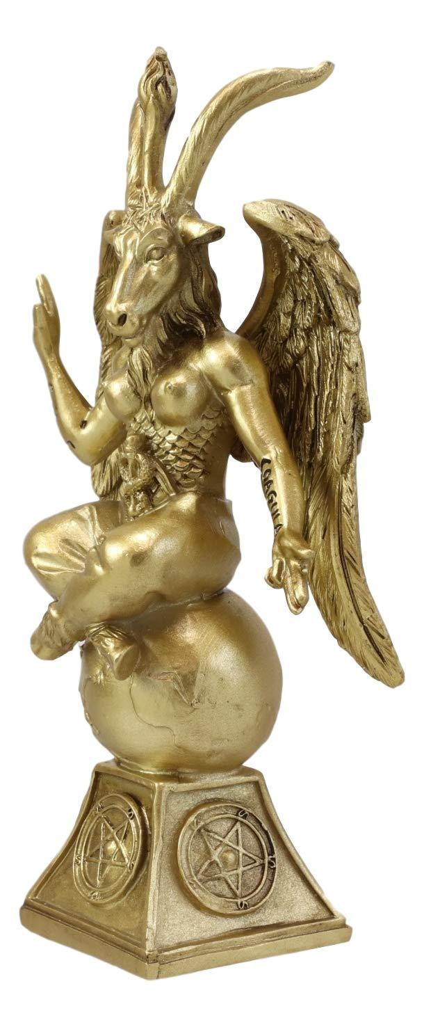 Ebros Gift Sabbatic Goat Idol Baphomet Resin Statue The Horned God Goat Of Mendes 6.5"H