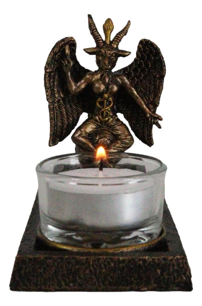 Ebros Gift Sabbatic Goat Of Mendes Lilith Baphomet Pentagram Votive Candle Holder Figurine