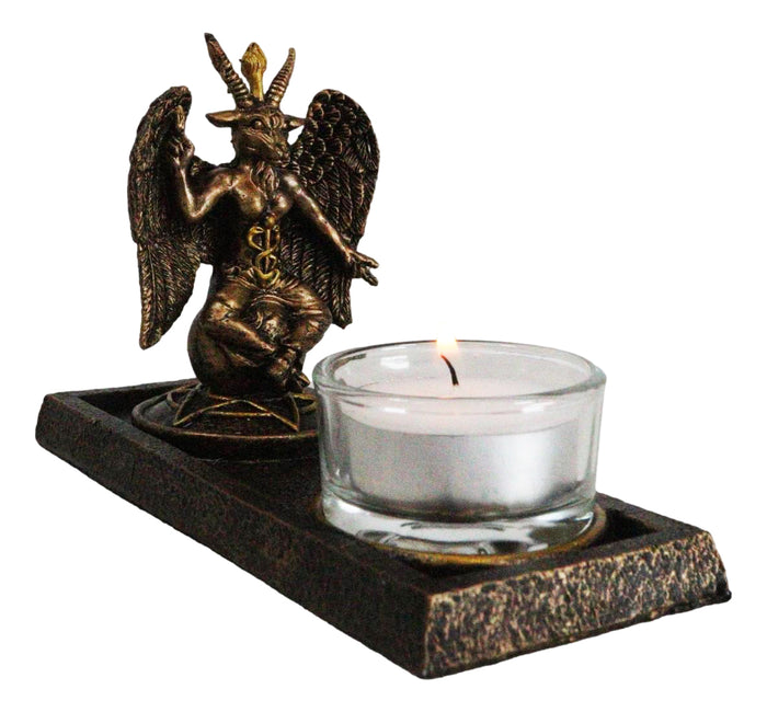 ebros gift Sabbatic Goat of Mendes Lilith Baphomet Pentagram Votive Candle Holder Figurine