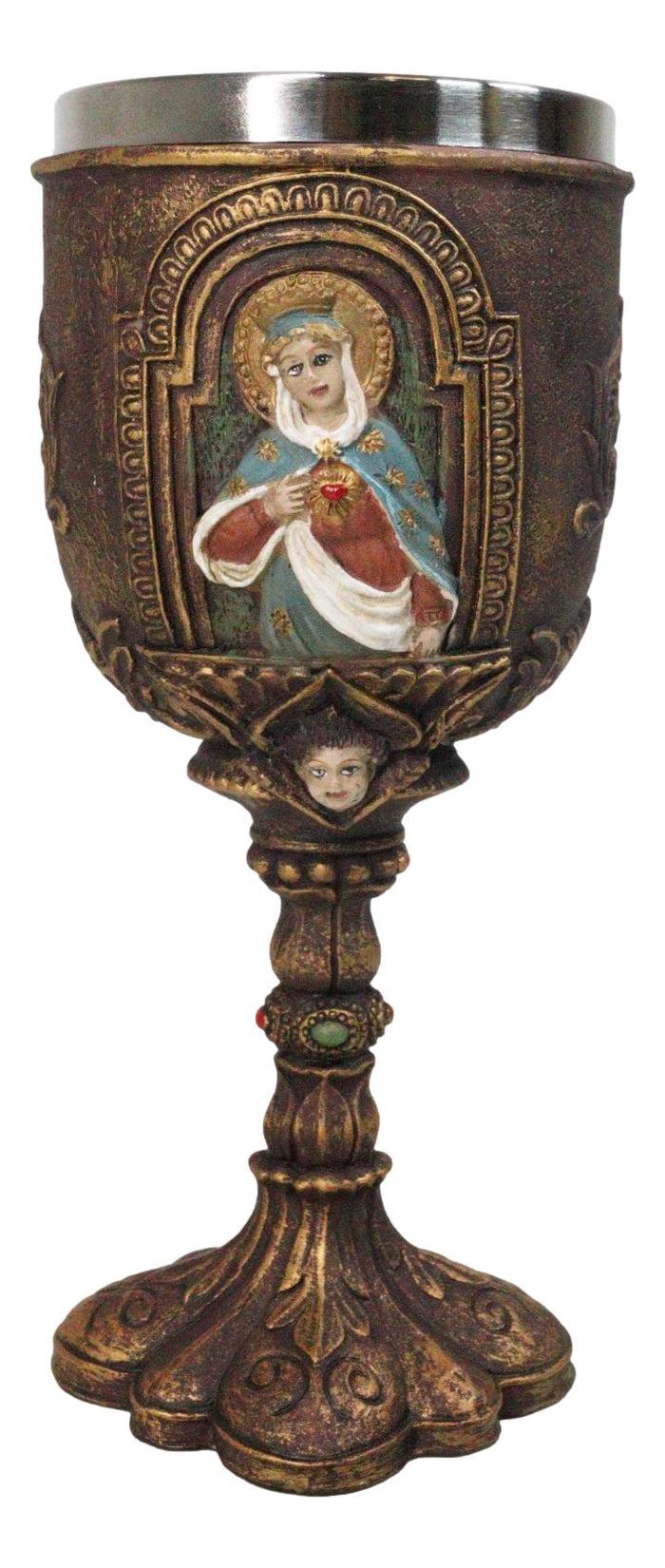 ebros gift Sacred Heart Of Mary Immaculate Compassion Of The Virgin Mother Wine Goblet