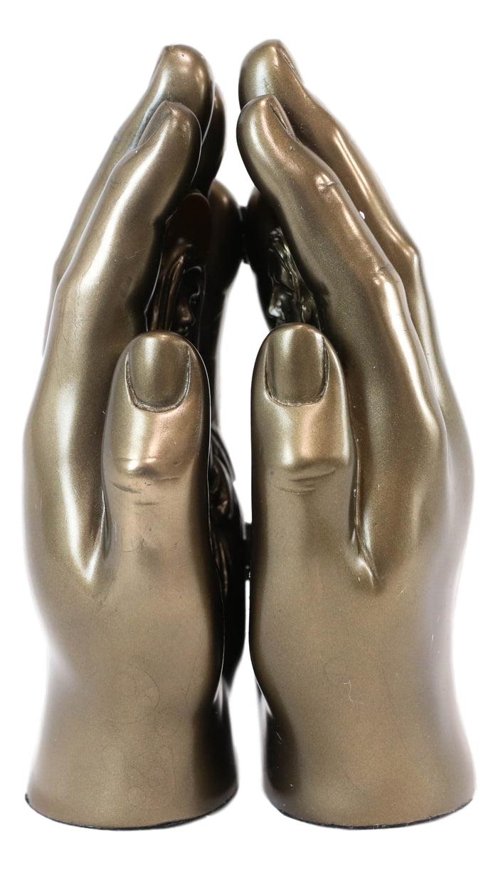 Ebros Gift Sacred Hearts Prayer Hands Diptych Jesus And Mary Figurine 6.75 Inch Statue
